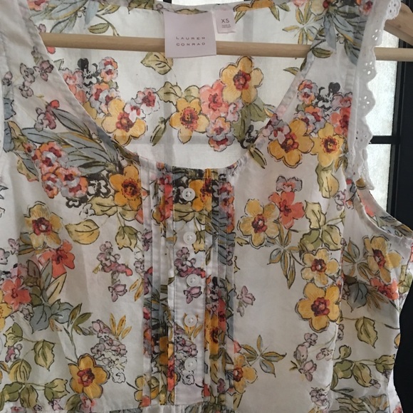 2/$15 Lauren Conrad top babydoll tank eyelet - Picture 2 of 7